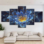 Beautiful 3D Lotus Flower 5 Piece Canvas Wall Art Painting Wallpaper Poster Picture Print Photo Decor