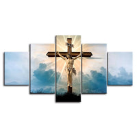 Jesus Cross Crucifix 5 Piece Canvas Wall Art Painting Wallpaper Poster Picture Print Photo Decor