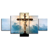 Jesus Cross Crucifix 5 Piece Canvas Wall Art Painting Wallpaper Poster Picture Print Photo Decor