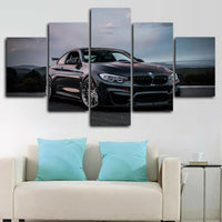 BMW M4 Performance Super Sports Car 5 Piece Canvas Wall Art Painting Wallpaper Poster Picture Print Photo Decor