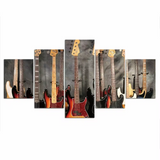 Electric Guitar Music 5 Piece Canvas Wall Art Painting Wallpaper Poster Picture Print Photo Decor