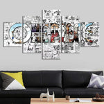 Japanese Classic One Piece Anime Manga 5 Piece Canvas Wall Art Painting Wallpaper Poster Picture Print Photo Decor