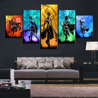 Japanese Anime Genshin Impact Game 5 Piece Canvas Wall Art Painting Wallpaper Poster Picture Print Photo Decor