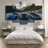 JDM Supra Luxury Car With Trees Nature Skyline  5 Piece Canvas Wall Art Painting Wallpaper Poster Picture Print Photo Decor