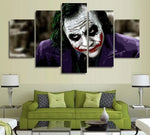 Heath Ledger Joker & The Dark Knight Batman 5 Piece Canvas Wall Art Painting Wallpaper Poster Picture Print Photo Decor