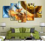 Ho-Oh Phoenix Bird Legendary Pokemon 5 Piece Canvas Wall Art Painting Wallpaper Poster Picture Print Photo Decor