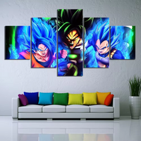 Dragon Ball Super Broly Anime 5 Piece Canvas Wall Art Painting Wallpaper Poster Picture Print Photo Decor