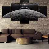 Moon Earth Space Galaxy 5 Piece Canvas Wall Art Painting Wallpaper Poster Picture Print Photo Decor