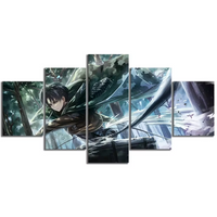 Attack On Titan Levi Ackerman Anime 5 Piece Canvas Wall Art Painting Wallpaper Poster Picture Print Photo Decor