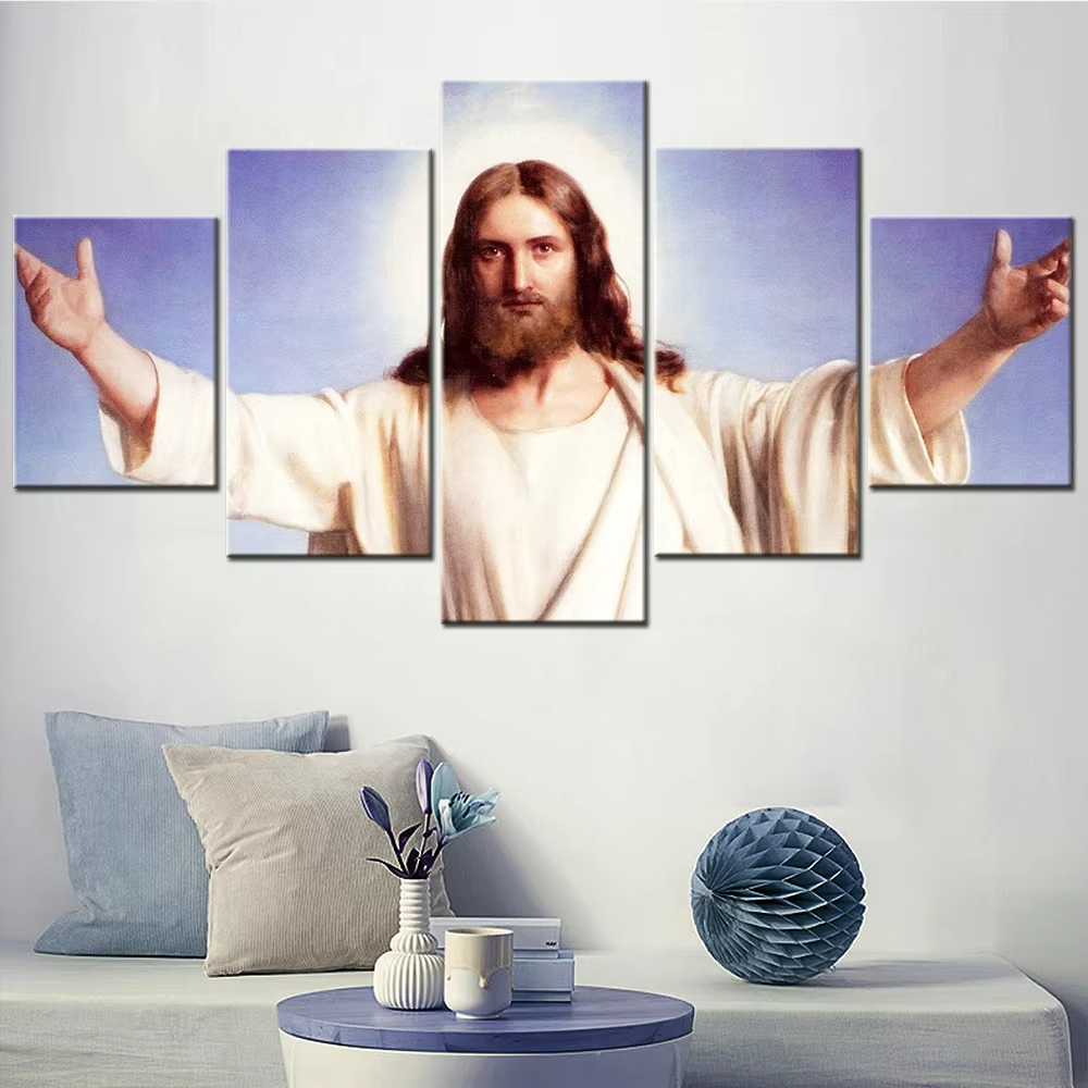 Christ Jesus Christian 5 Piece Canvas Wall Art Painting Wallpaper Post ...