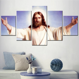 Christ Jesus Christian 5 Piece Canvas Wall Art Painting Wallpaper Poster Picture Print Photo Decor