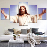 Christ Jesus Christian 5 Piece Canvas Wall Art Painting Wallpaper Poster Picture Print Photo Decor