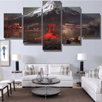 Mount Fuji Japan 5 Piece Canvas Wall Art Painting Wallpaper Poster Picture Print Photo Decor