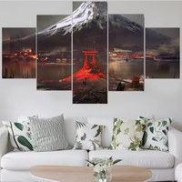 Mount Fuji Japan 5 Piece Canvas Wall Art Painting Wallpaper Poster Picture Print Photo Decor