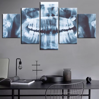 X-Ray Dentist Dental Office Teeth Picture 5 Piece Canvas Wall Art Painting Wallpaper Poster Picture Print Photo Decor