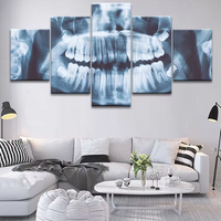 X-Ray Dentist Dental Office Teeth Picture 5 Piece Canvas Wall Art Painting Wallpaper Poster Picture Print Photo Decor