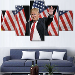 United States of America President Donald Trump 5 Piece Canvas Wall Art Painting Wallpaper Poster Picture Print Photo Decor