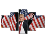 United States of America President Donald Trump 5 Piece Canvas Wall Art Painting Wallpaper Poster Picture Print Photo Decor