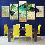 Colorful Abstract Green Dancing Ballerina Butterfly 5 Piece Canvas Wall Art Painting Wallpaper Poster Picture Print Photo Decor