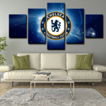 Chelsea FC Soccer Football Club Logo  5 Piece Canvas Wall Art Painting Wallpaper Poster Picture Print Photo Decor