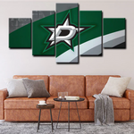 Dallas Stars NHL Hockey Team Logo 5 Piece Canvas Wall Art Painting Wallpaper Poster Picture Print Photo Decor