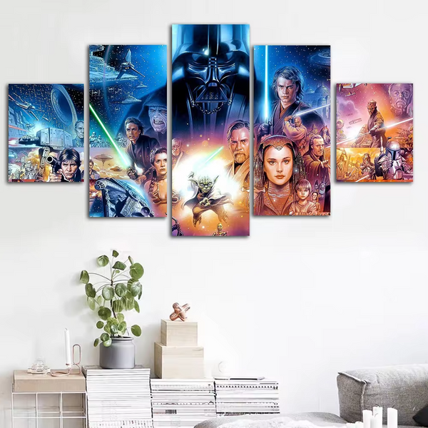 Star Wars Characters Portraits 4 Piece Canvas Wall Art Painting Wallpaper Poster Picture Print Photo Decor