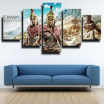 Assassin's Creed Odyssey Epic Gaming Characters 5 Piece Canvas Wall Art Painting Wallpaper Poster Picture Print Photo Decor