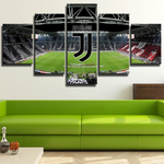 Juventus FC Football Club Logo and Stadium 5 Piece Canvas Wall Art Painting Wallpaper Poster Picture Print Photo Decor