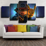 Pokemon Anime Pikachu and Ash Ketchum 5 Piece Canvas Wall Art Painting Wallpaper Poster Picture Print Photo Decor