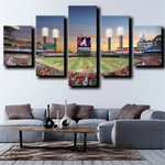 MLB Baseball Sports Team Atlanta Braves Ballpark Emblem 5 Piece Canvas Wall Art Painting Wallpaper Poster Picture Print Photo Decor