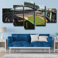 Milwaukee Brewers MLB Baseball Stadium 5 Piece Canvas Wall Art Painting Wallpaper Poster Picture Print Photo Decor
