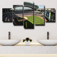 Milwaukee Brewers MLB Baseball Stadium 5 Piece Canvas Wall Art Painting Wallpaper Poster Picture Print Photo Decor