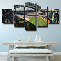 Milwaukee Brewers MLB Baseball Stadium 5 Piece Canvas Wall Art Painting Wallpaper Poster Picture Print Photo Decor