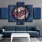 Minnesota Twins MLB Baseball Team Logo 5 Piece Canvas Wall Art Painting Wallpaper Poster Picture Print Photo Decor