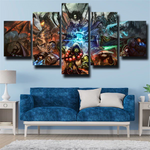 World of Warcraft Mists of Pandaria Legendary Gaming Characters 5 Piece Canvas Wall Art Painting Wallpaper Poster Picture Print Photo Decor