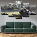 Video Game Halo Master Chief Helmet 5 Piece Canvas Wall Art Painting Wallpaper Poster Picture Print Photo Decor