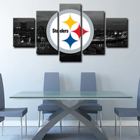 Pittsburgh Steelers Logo NFL Football Team Sports 5 Piece Canvas Wall Art Painting Wallpaper Poster Picture Print Photo Decor