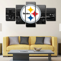 Pittsburgh Steelers Logo NFL Football Team Sports 5 Piece Canvas Wall Art Painting Wallpaper Poster Picture Print Photo Decor