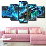 DOTA 2 Storm Spirit Lightning and Power Gaming 5 Piece Canvas Wall Art Painting Wallpaper Poster Picture Print Photo Decor