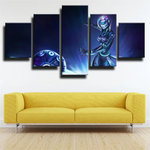 Orianna Champion League of Legends Fantasy Gaming 5 Piece Canvas Wall Art Painting Wallpaper Poster Picture Print Photo Decor