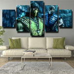 Mortal Kombat X Scorpion and Sub-Zero Characters 5 Piece Canvas Wall Art Painting Wallpaper Poster Picture Print Photo Decor