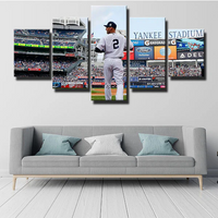 Derek Jeter New York Yankees Shortstop Baseball Legend 5 Piece Canvas Wall Art Painting Wallpaper Poster Picture Print Photo Decor