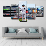Derek Jeter New York Yankees Shortstop Baseball Legend 5 Piece Canvas Wall Art Painting Wallpaper Poster Picture Print Photo Decor