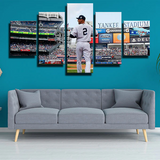 Derek Jeter New York Yankees Shortstop Baseball Legend 5 Piece Canvas Wall Art Painting Wallpaper Poster Picture Print Photo Decor