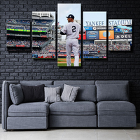 Derek Jeter New York Yankees Shortstop Baseball Legend 5 Piece Canvas Wall Art Painting Wallpaper Poster Picture Print Photo Decor