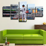 Derek Jeter New York Yankees Shortstop Baseball Legend 5 Piece Canvas Wall Art Painting Wallpaper Poster Picture Print Photo Decor