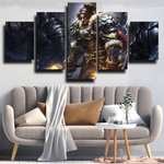 Varian Wrynn Epic World of Warcraft Legion 5 Piece Canvas Wall Art Painting Wallpaper Poster Picture Print Photo Decor