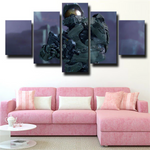 Video Game Halo Master Chief 5 Piece Canvas Wall Art Painting Wallpaper Poster Picture Print Photo Decor