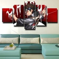 Shisui Uchiha Naruto Anime Red 5 Piece Canvas Wall Art Painting Wallpaper Poster Picture Print Photo Decor