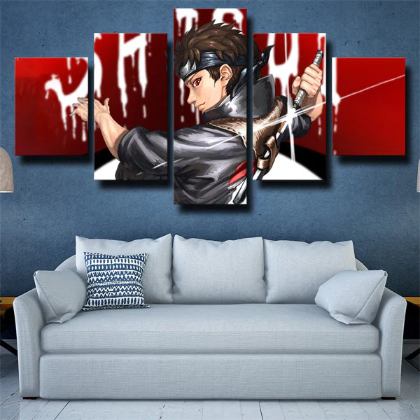 Shisui Uchiha Naruto Anime Red 5 Piece Canvas Wall Art Painting Wallpaper Poster Picture Print Photo Decor